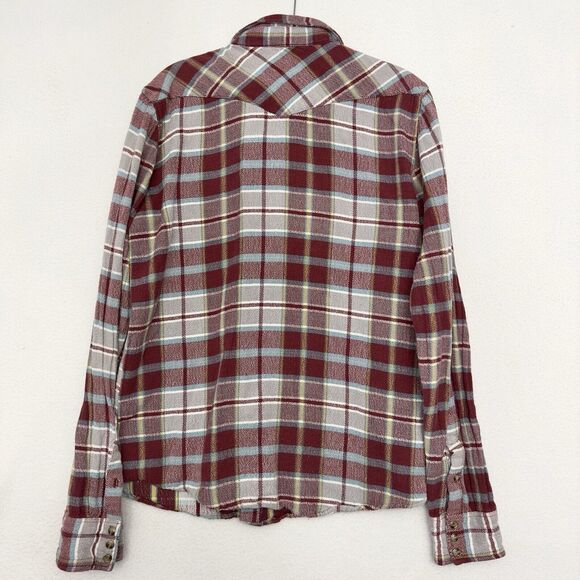 Salt Valley Shirt Western Womens M/L Plaid Red Pearl Snap Cowgirl Rodeo Fall - Picture 5 of 8